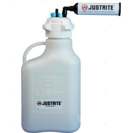 JUSTRITE Justrite 12806 VaporTrap„¢ Carboy With Filter Kit, HDPE, 5-Liter, 7 Ports 12806